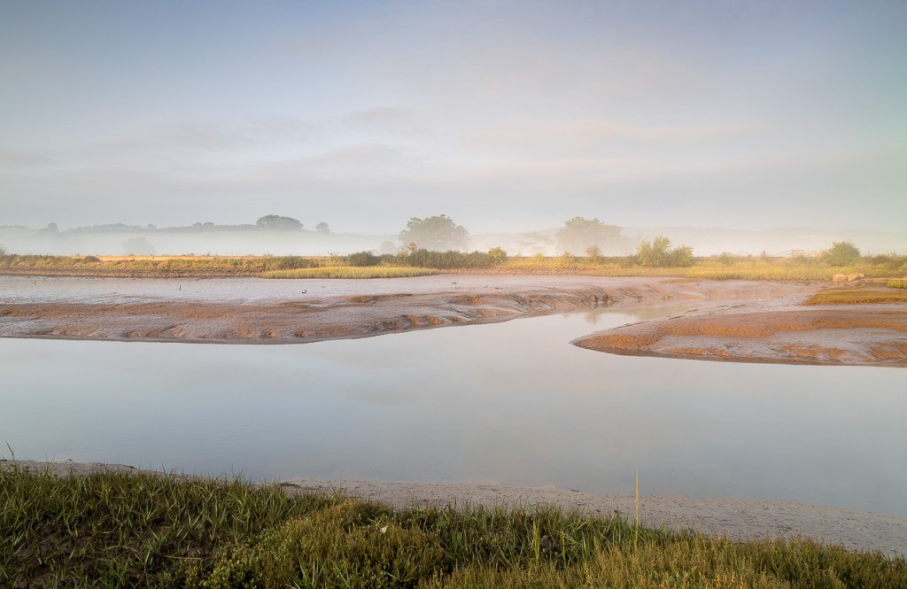 Clearing mist over the Exe mud flats