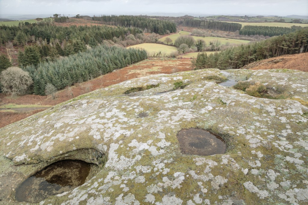 Basins on Blackingstone Rock, toward Heltor