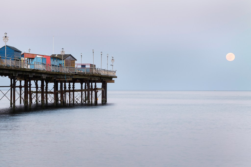 Full moon, Teignmouth Pier